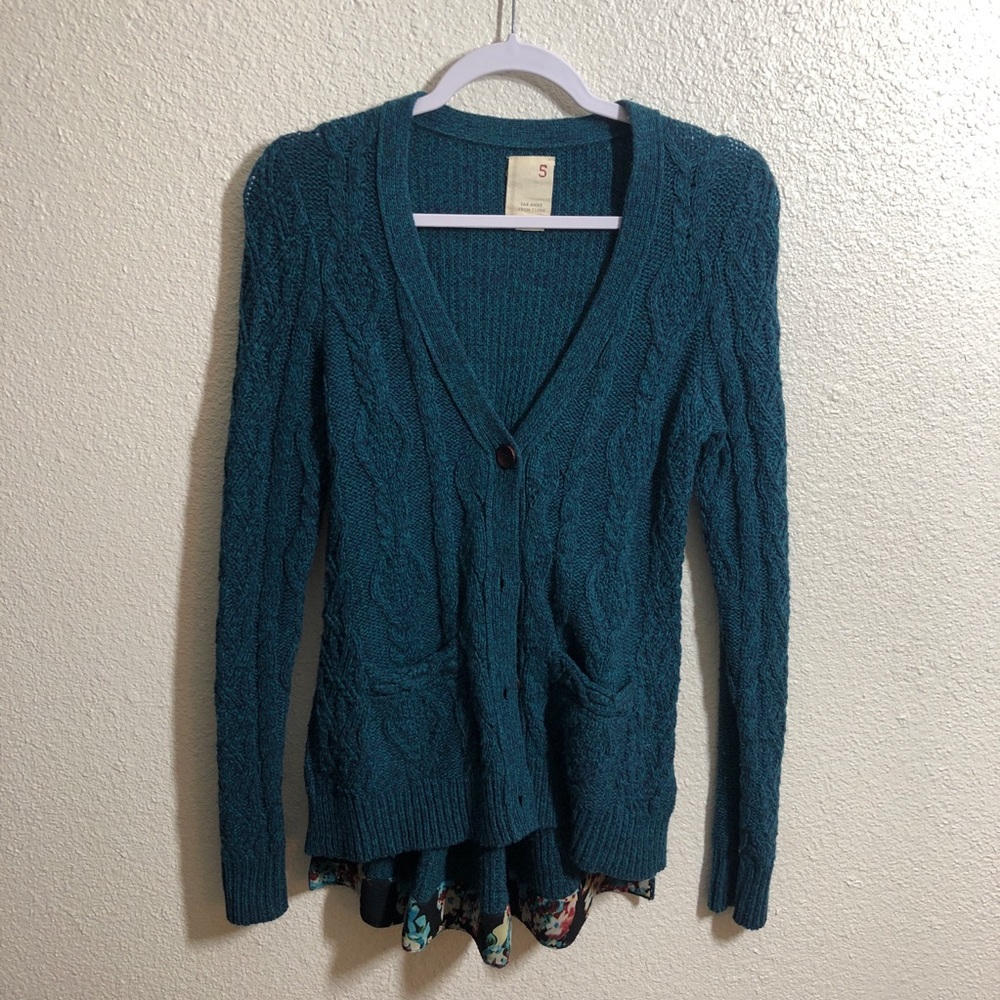 Anthropologie “Far Away From Close” Blue Sweater